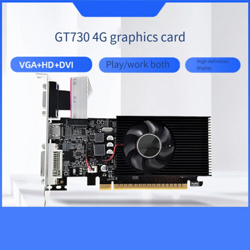GT730 4G Game Graphics Card Fan Cooling Desktop Computer Office Graphics Card HD Display Interface Graphics Card