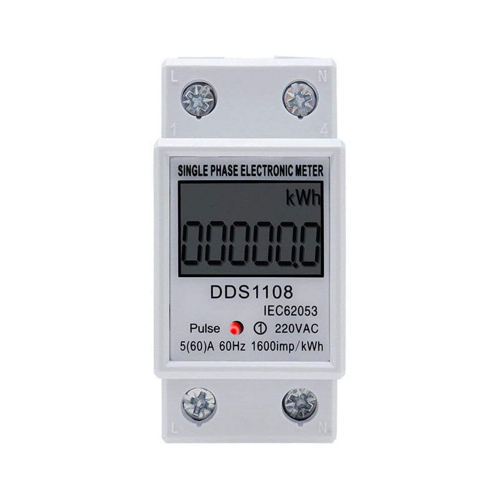Lcd Single Phase Electric Energy Meter Kwh Ac Digital Watt-Hour Meter 220V 60A 9499224075467