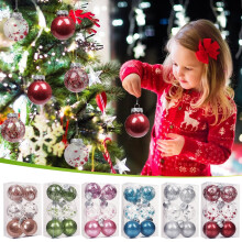 Jacenvly 6Pc 8cm Christmas Tree Ball Baubles, Red Hanging Ornament Decor for Home Office Party - Compatible with Xmas Tree