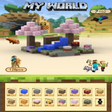 Minecraft building blocks, including 128 six-sided magnetic toys with 4 figures, Sakura Party Sakura Party