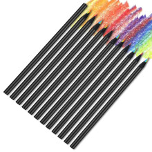 12pcs Sketching Safe Art Supplies Stationery Rainbow Pencils Colouring Office Drawing Gift Durable Assorted Colours Black Wooden