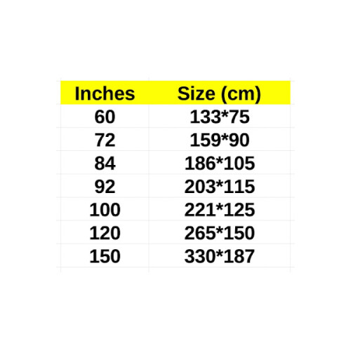 projector screen 16:9 black opaque back 92 inch 1