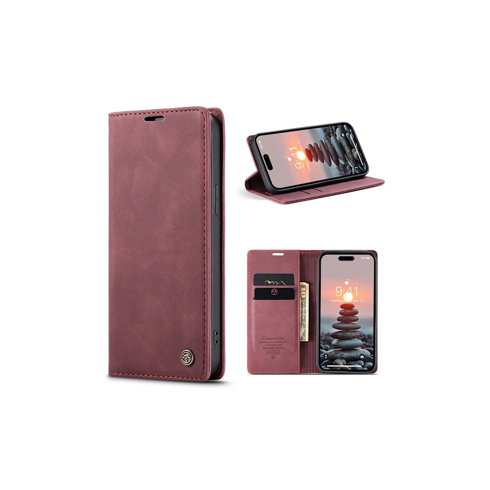 Caseme Slim Wallet Case Compatible With Iphone 15 Pro Red 9338982196697