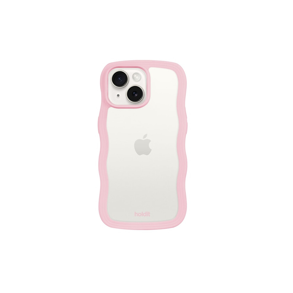 Held Compatible With Iphone 15/14/13 Case Wavy Transparent Pink 9338982196574
