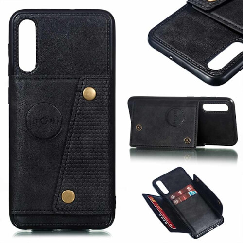 Compatible with Samsung Galaxy A50 - Practical Smart Case with Card Slot Red 2
