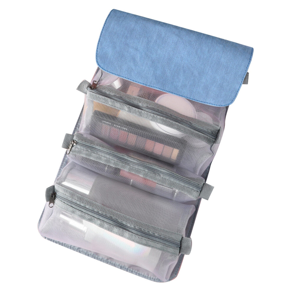 Jacenvly 4-in-1 Portable Makeup Bag, Detachable Cosmetic Organizer Pouch, Hanging Travel Toiletry Bag with Mesh Design â Gift for Women