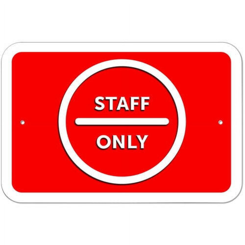 Staff Only Sign