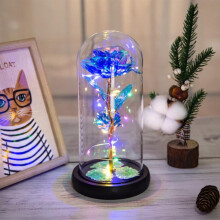 Christmas Rose Gift for Women, Beauty and the Beast Galaxy Enchanted Rose Music Box, Compatible with LED Rose in Glass Dome, Personalized Anniversary