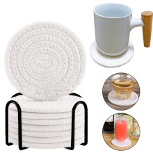 Christmas Hot Sale Cotton Rope Woven Meal Mat Circular Cotton Thread Woven Cup Mat Pot Mat Kitchen Table Thickened Insulation Mat