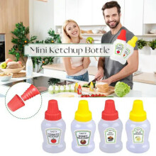 TUMALL Mini Tomato Ketchup Bottles 2/4Pcs Portable Sauce Salad HOTU Bottles Z0K7-4pcs