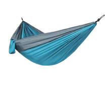 Double Camping Hammock Durable Weatherproof Nylon for Hiking Beach Backyard Travel Blue