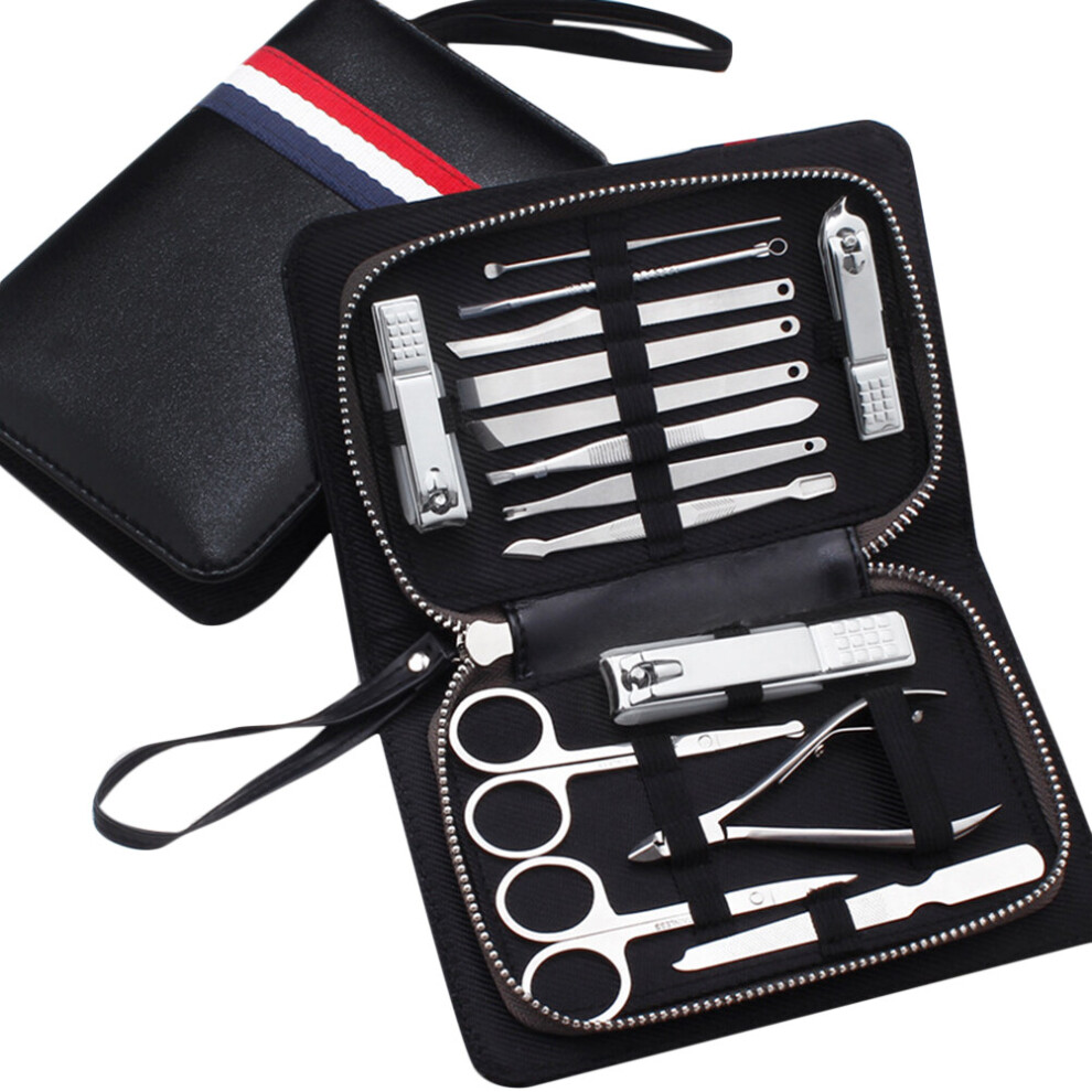 15PCS Carbon Steel Manicure Pedicure Set Nail Grooming Clipper Kit(Italy)