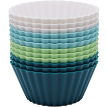 Large Silicone Baking Cups, 12 Pack Reusable Cupcake Liners, 2.5 inch Muffin Liners Cupcake Molds, Jumbo Size, Stand alone, Dishwasher Safe