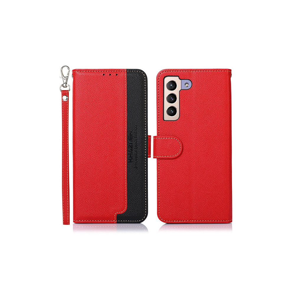 Khazneh Rfid Block Compatible With Samsung Galaxy S22+ Wallet Case /Black Red 9313598841322