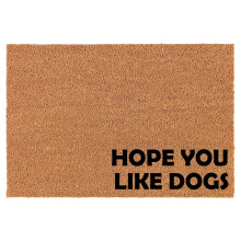 Welcome Doormat Natural Coco Coir Door Mat Hope You Like Dogs CORNER Funny (24" x 16")