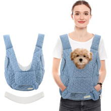 Pet Carrier Backpack for Small Medium Dogs Cats Rabbits, Adjustable Front Carrier with Safety Strap & Removable Bottom Plate, Travel Hiking Camping