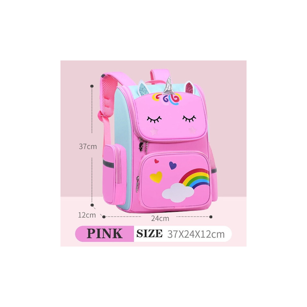Primary School Backpack With Unicorn 3D Cartoon School Bag Children New Kids Backpack Girl Boy Cute Rainbow Mochila Escolar-Wellngs Pinks Blue/Purple/Pink