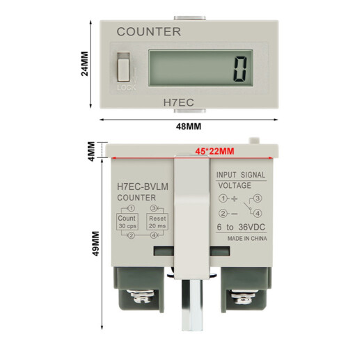 H7Ec-Blm 6 Digit Counter Electronic Punch Counter Electronic Accumulated Timer 2