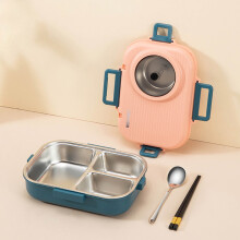 WJSXC Home and Kitchen Gadgets,1400ml Stainless Steel Bento Lunch Box for Kids and Adults Stackable BPA-Free Containers with 4 Compartments Pink