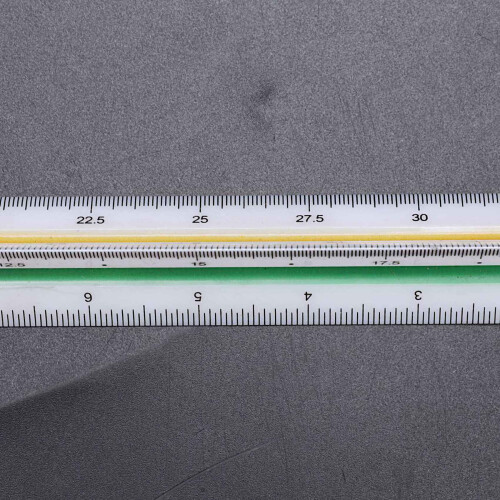 2X 1:20 1:25 1:50 1:75 1:100 1:125 Plastic Triangular Scale Ruler 1
