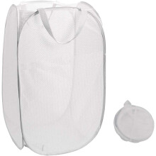 Foldable Mesh Laundry Hamper, Collapsible Clothes Basket for Bedroom, Kids Room, Dorm & Travel