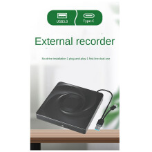 External CD/DVD Drive Portable CD DVD +/-RW Drive Optical Drive Player Reader USB 3.0 & Type-C for Win 11 10 8 7