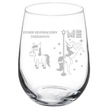 Wine Glass Goblet Respiratory Therapist Superstar Unicorn Funny (17 oz Stemless)