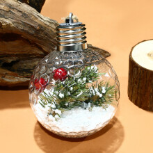 Clear Christmas Ball Ornaments, Fillable Light-Up Hanging Ornaments for Tree Decoration, Compatible with Christmas Lights