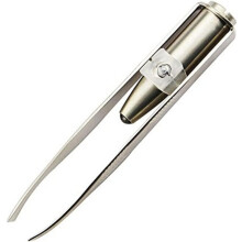 LED Tweezers with Builtin Light, Stainless Steel Precision Hair Removal for Eyebrow and Makeup
