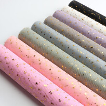 SUSUchens Flower Wrapped Gauze Even Mesh Design with Shiny Star Cuttable DIY Craft Convenient Floral Gift Wrapping Gauze White