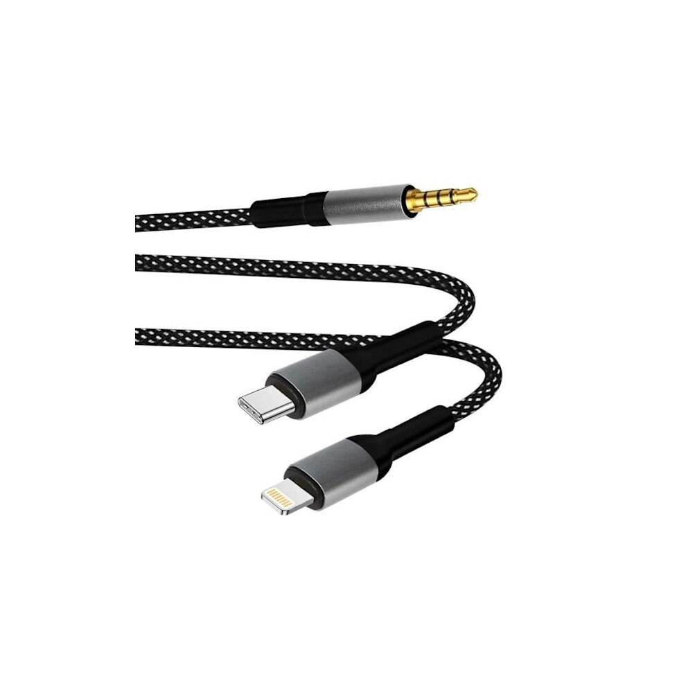 Audio Adapter - Linq - Usb-C + Lightning To 3.5Mm Jack - Durable Nylon - Connect Audio Devices 9450273662909