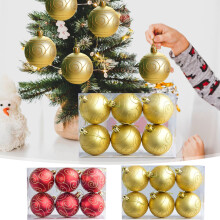 Viflosae 6pcs 8cm Matte Gold Christmas Ball Ornaments, Plastic Xmas Tree Pendants, Black Friday Deals