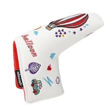 AIXING Putter Cover PU Leather Golf Head Covers Magnetic Closure Golf Club Head Covers with Air Balloon Pattern for Fairway Driver Clubs adorable