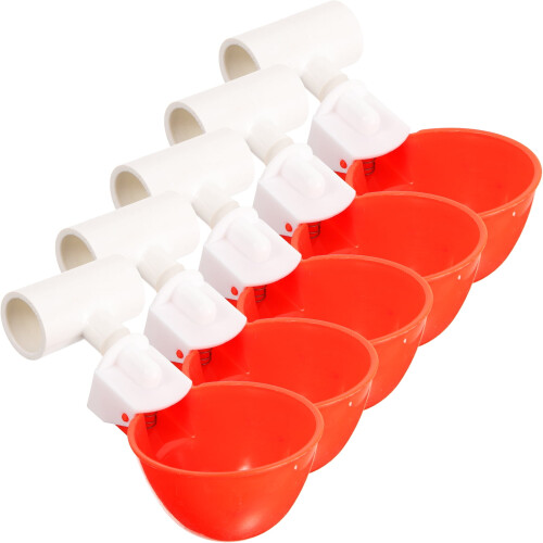 Eease 5 Chicken Water Cups Automatic Poultry Feeder Drinking Bowl 1