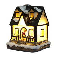 2025 & CISIL - Lighted Christmas Village Houses Set, Battery Operated Resin House with LED Light, Compatible with Christmas Tabletop Decor