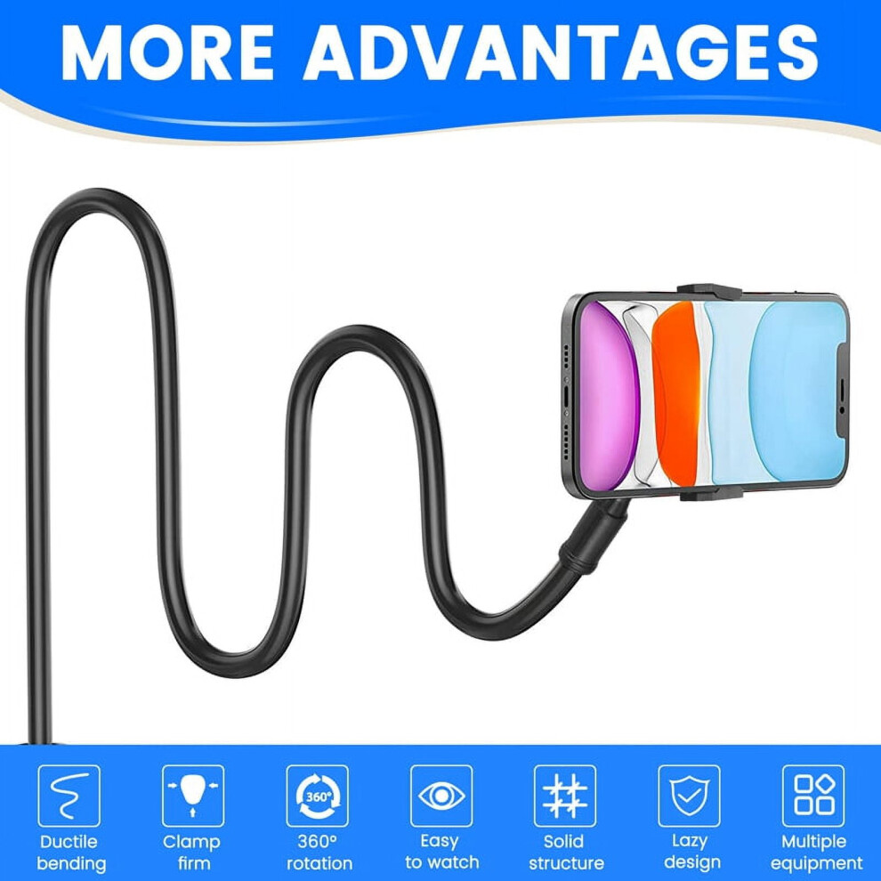 Universal Mobile Phone Holder Flexible Arm 360 Mount Clip Gooseneck Tablet Holder Adjustable Tablet Holder Black 9450273662817