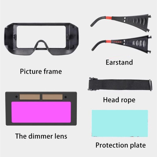 Head-Mounted Welding Glasses Automatic Dimming Welding Glasses Solar Powered 2