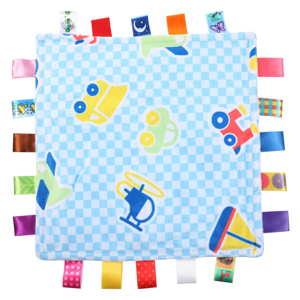 1Pc Cartoon Security Blanket with Colorful Tags Infants Plush Blanket