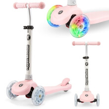 TRINGO three-wheeled balance scooter, 3-8 years - pink + luminous LED wheels Rose