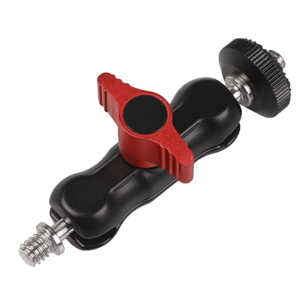 Jixopn Ball Head Clamp W/ 1/4Inch -20 Thread Ballhead Clamp Clip Rotatable Ball Head Magic Arm Clamp For Gopro Dslr Camera Monitor Led Mic Light 9555307214809