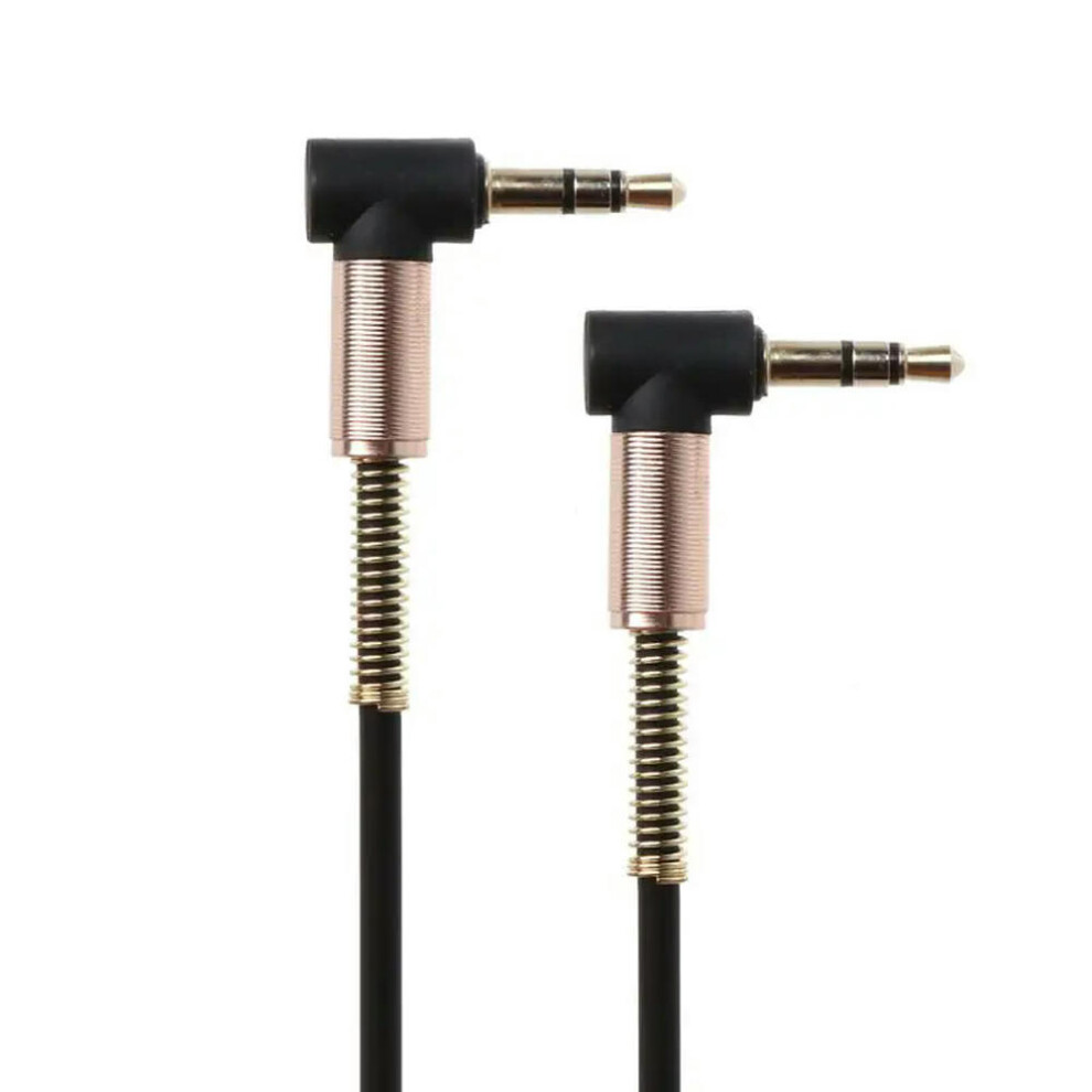 For 24Cm Dual 90 Degree Nylon 3.5 Mm To 3.5Mm Male Jack Audio Cable Car Aux Cord For 9555307217510