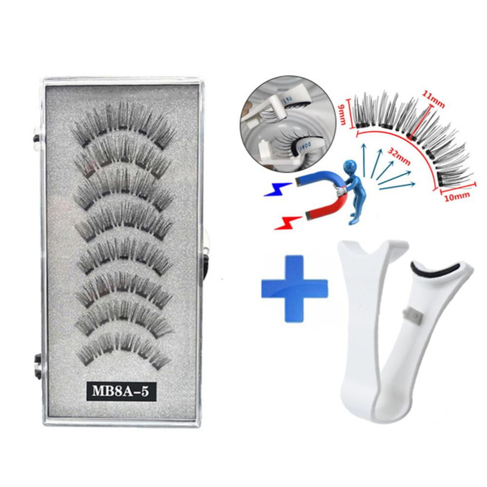 4pairs 3D Reusable 5-Magnetic False Eyelashes With Clip Z5O5