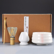 4-piece Traditional Matcha Gift Set Bamboo Ceramic Matcha Bowl With WhiskBY 4