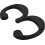 Distinctions 843143 Black Flush-Mount 4-Inch House Number 3 3