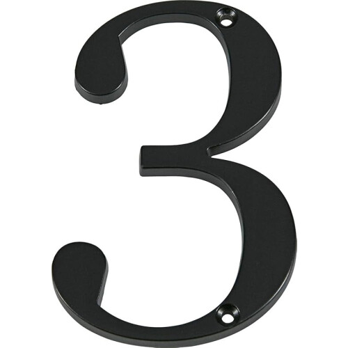 Distinctions 843143 Black Flush-Mount 4-Inch House Number 3