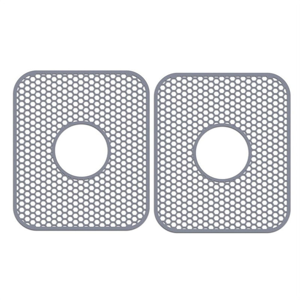 Silicone Sink Mat, 2 Pack Protectors For Kitchen With Center Drain, Folding Non-Slip Heat Mat 9402001838827