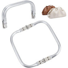 2Pcs 162mm Aluminum Purse Frame with Kiss Clasp, Square Tubular Clutch Frame for DIY Craft Pouch Bag, 164x162x10mm