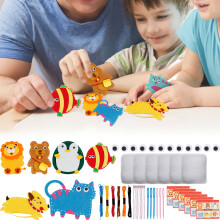 Kids Sewing Kit, Compatible with Beginner Crafters, Fun Educational DIY Felt Craft for Travel, Camping, Family Fun