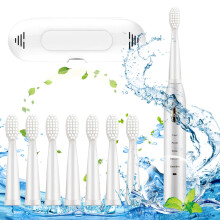 Kayannuo Electric Toothbrush for Adults, 8 Brush Heads & Travel Case, Soft Bristle, Fully Automatic, Whitening, Gifts for Women