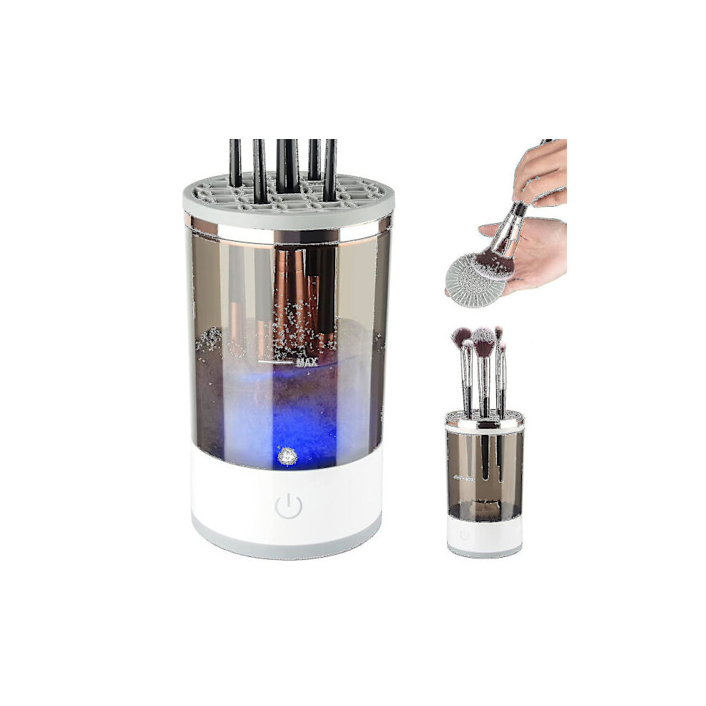 Electric makeup brush cleaner, makeup brush cleaning machine with brush clean mat, automatic cosmetic brush cleaning tools